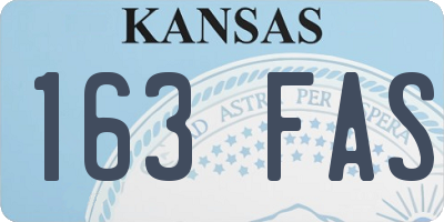 KS license plate 163FAS