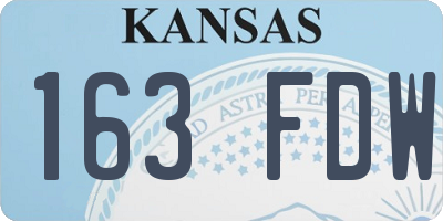 KS license plate 163FDW