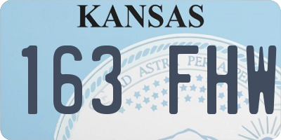 KS license plate 163FHW