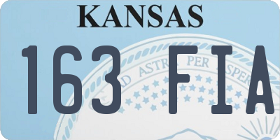 KS license plate 163FIA