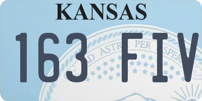 KS license plate 163FIV