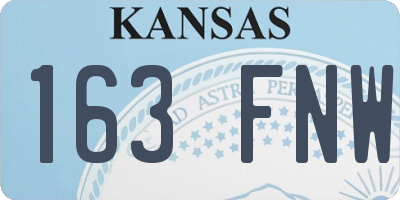 KS license plate 163FNW