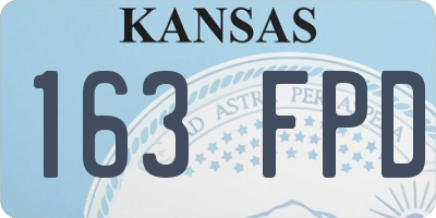 KS license plate 163FPD