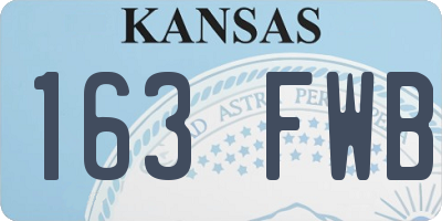 KS license plate 163FWB