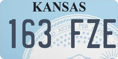 KS license plate 163FZE