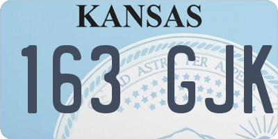 KS license plate 163GJK