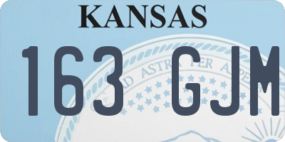 KS license plate 163GJM
