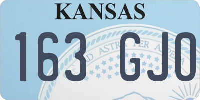 KS license plate 163GJO