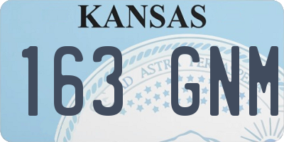 KS license plate 163GNM