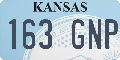 KS license plate 163GNP