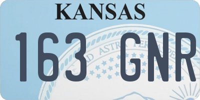 KS license plate 163GNR