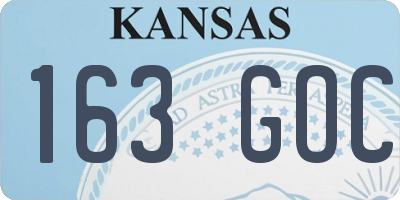 KS license plate 163GOC