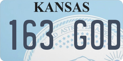 KS license plate 163GOD