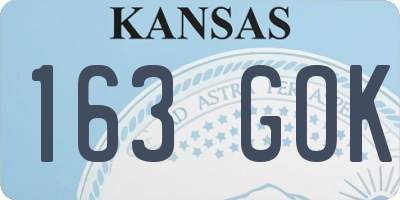 KS license plate 163GOK