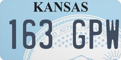 KS license plate 163GPW