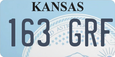 KS license plate 163GRF