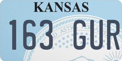 KS license plate 163GUR