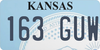 KS license plate 163GUW