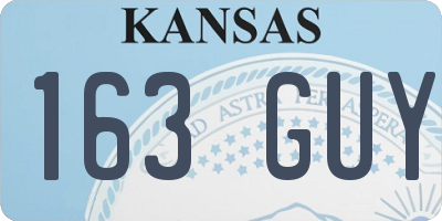 KS license plate 163GUY