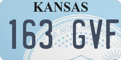 KS license plate 163GVF