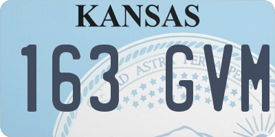 KS license plate 163GVM