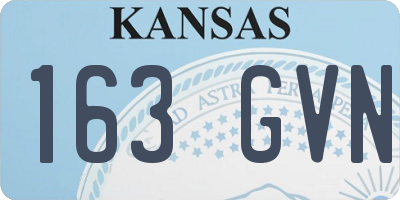 KS license plate 163GVN