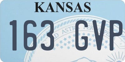 KS license plate 163GVP