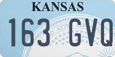 KS license plate 163GVQ