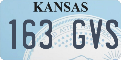 KS license plate 163GVS