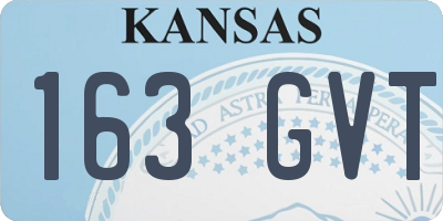 KS license plate 163GVT