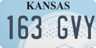 KS license plate 163GVY