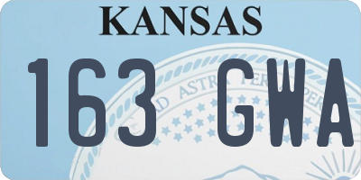 KS license plate 163GWA