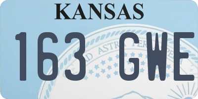 KS license plate 163GWE