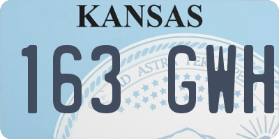 KS license plate 163GWH