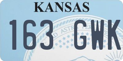 KS license plate 163GWK