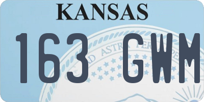 KS license plate 163GWM
