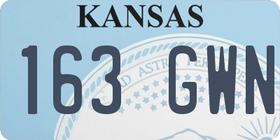 KS license plate 163GWN