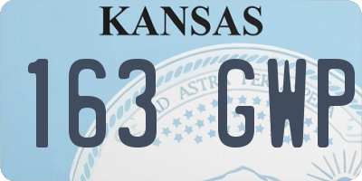 KS license plate 163GWP