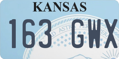 KS license plate 163GWX