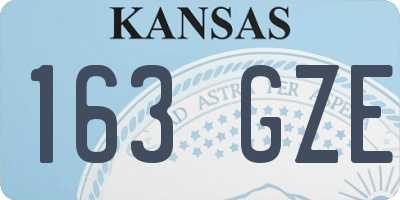 KS license plate 163GZE