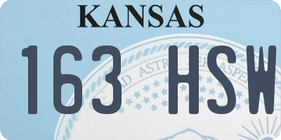 KS license plate 163HSW