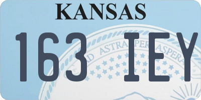 KS license plate 163IEY