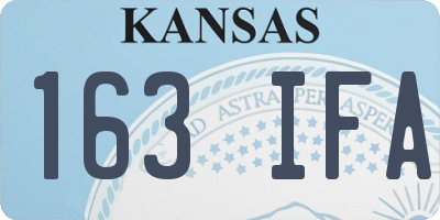KS license plate 163IFA