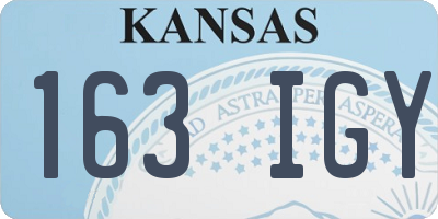 KS license plate 163IGY