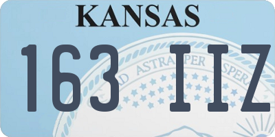 KS license plate 163IIZ