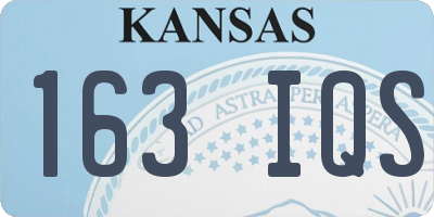 KS license plate 163IQS