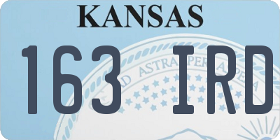 KS license plate 163IRD