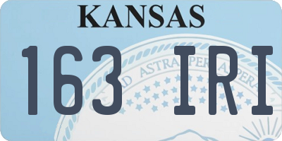 KS license plate 163IRI