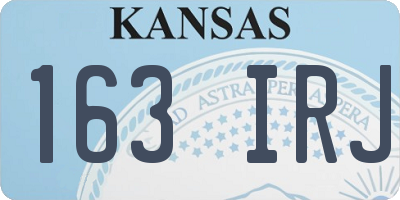 KS license plate 163IRJ