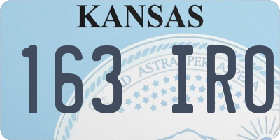KS license plate 163IRO